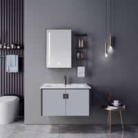 مغسلة دولاب مع مراية ليد خشب بلايوود 80cm 3187