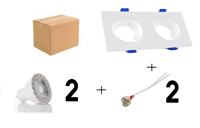 بكج اطار كشاف ثنائي ضد التوهج مربع مع لمبتين سبوت...