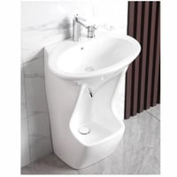 مغسلة وضوء خزف مع خلاطين أبيض NE-12300