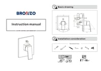 وجه خلاط دفن خطين ذهبي مربع ماركة برونزو / BRONZO...