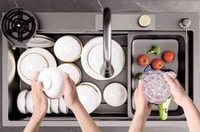 مجلى حوض مطبخ اسود فاتح ستانلس الشلال 80*46 سم