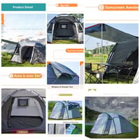 خيمة 3-4 أشخاص مع منطقة المعيشة والنوم المنفصلة