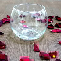 مجموعة زجاجيات دائرية مخصص للشموع حسب الحجم