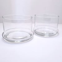 مجموعة عدد 2 وعاء زجاج قاعدة سميكة سعة 700 مل