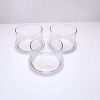 مجموعة عدد 2 وعاء زجاج قاعدة سميكة سعة 240 مل