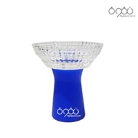 راس شيشة زجاج بمقبض سيلكون ازرق