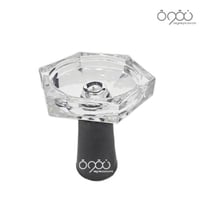 راس شيشة زجاج كرستالي عميق بمقبض سيلكون قابل للتنض...