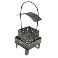 منقل وشيال فحم حديد مربع كبير