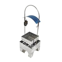 منقل وشيال شيشة ستيل لامع وسط