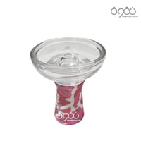 راس شيشة زجاج عميق بمقبض سيلكون قابل للتنضيف وردي