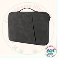 حقيبه جلد باللون الرمادي