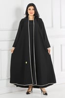 عباية نصف كلوش منسوجة من قماش الكريب الناعم مع طرح...