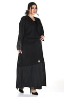 عباية شتوية سوداء من قماش الشامواه وتدخيله تفته مق...