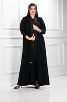 عباية ياقة نصف كلوش منسوجة من قماش كريب الفاخر مع...