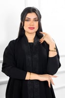 عباية ياقة نصف كلوش منسوجة من قماش كريب الفاخر مع...