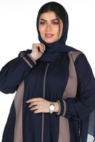 عباية رياضية ملونة من قماش الكريب الفاخر مع طرحه م...