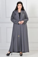 عبايه قلاب ملون نص كلوش منسوجه من الكريب الفاخر