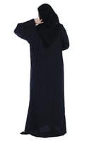 عبايه كسرات سوداء بقماش الكريب السعودي مع طرحتها