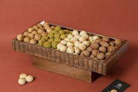 صحن خشبي فاخر بقاعدة