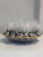 صينية اكريلك دائرية اطراف ذهبي 75 حبة كيلو ونص تمر...