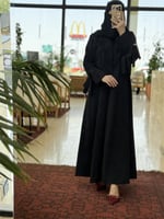 حرير ياباني مشجر بياقه وقصه هندسية انيقه فالاكمام...