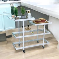 عربية تقديم 4 دور زجاج شفاف جوانب حديد ابيض