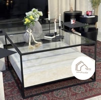 طقم طاولات بديل الرخام شفاف