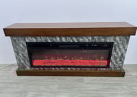 دفاية مع ديكور حجر طبيعي