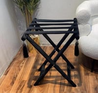 طاولة قابله للطي مخمل أسود