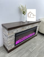 جهاز تدفئة مع ديكور بديل رخام