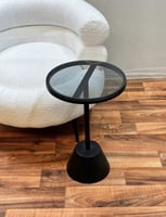 طاوله خدمه اسود سطح زجاج اسود