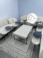 طقم طاولات بديل الرخام مع زجاج