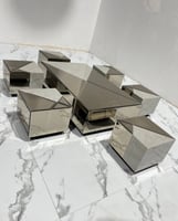 طقم طاولات كلاسيكي ارضي مع 6 خدمة