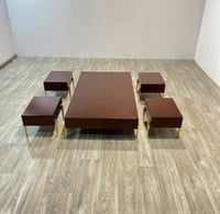 طقم طاولة ارضي مع 4 حبات خدمة