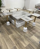 طقم طاولات كلاسيكي مع 6 خدمة