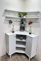 ركن قهوة زاوية مع الارفف