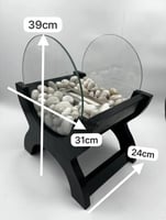 مدفأة ديكور بمادة الايثانول حجم صغير لون أسود