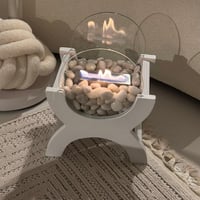 مدفأة ديكور بمادة الايثانول حجم صغير لون ابيض