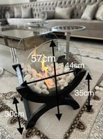 مدفأة ديكور وسط بمادة الايثانول خشب لون اسود