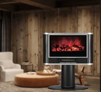 دفاية شاشة ديكورية مع برواز فضي مع ريموت