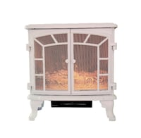 دفاية ديكور على شكل دولاب مع ريموت لون ابيض