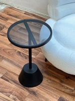 طاوله خدمه اسود سطح زجاج اسود