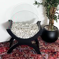 مدفأة ديكور بمادة الايثانول لون أسود حجم كبير