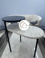 طقم طاولات بديل الرخام مع زجاج