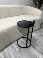 طاوله خدمه حديد اسود سطح زجاج اسود