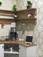 ركن قهوة زاوية مع الارفف