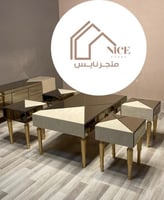 طقم طاولات مرايا بني+بديل رخام