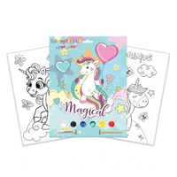 يونيكورن مجموعة تلوين للأطفال ، ورقتين تلوين ، 6 ا...