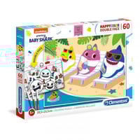 بيبي شارك بازل وجهين ألوان 2 - 60 قطعة
