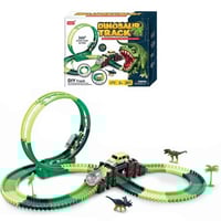مجموعة مضمار سباق ديناصور 177 قطعة مع سيارة، طول ا...